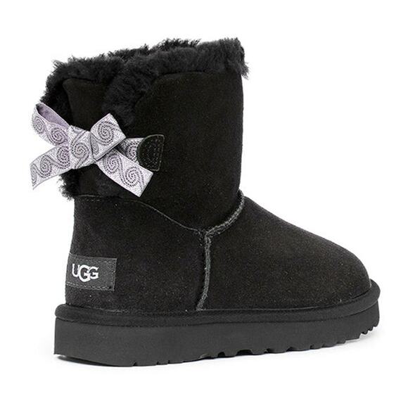UGG Mini Bailey Bow Boots - 9 Black - Picture 1 of 5